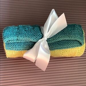 {Knit Baby Blanket} 🧺 basket weave design